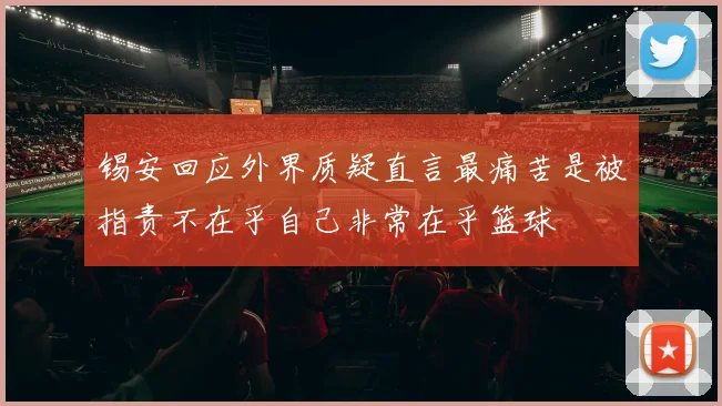 锡安回应外界质疑直言最痛苦是被指责不在乎自己非常在乎篮球